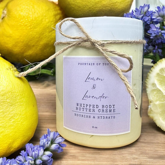 LEMON AND LAVENDER: Whipped Body Butter Crème.