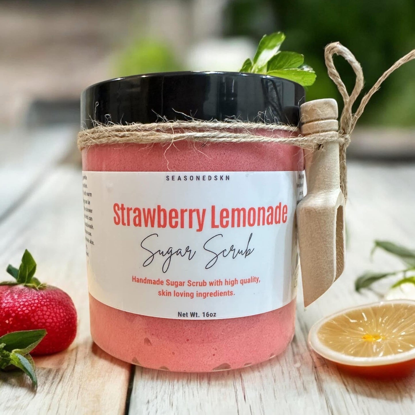 Exfoliating Sugar Scrubs: Lemon Sage, Strawberry Lemonade, Lemon Rosewater